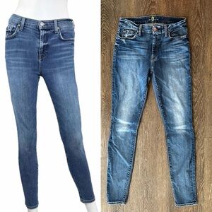 7 For All Mankind The High Waist Skinny Blue Jean VGC SIZE 29